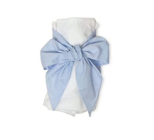 TBBC Seersucker Bow Swaddle