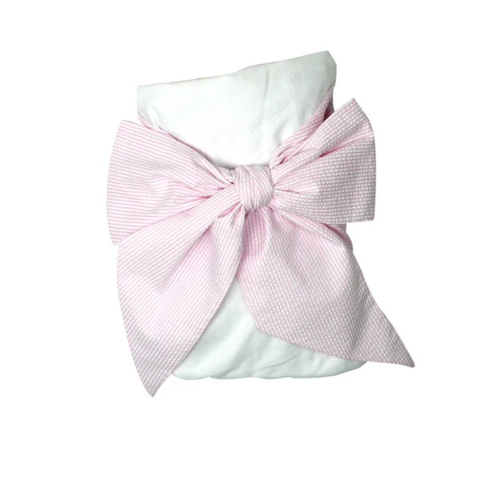 TBBC Seersucker Bow Swaddle