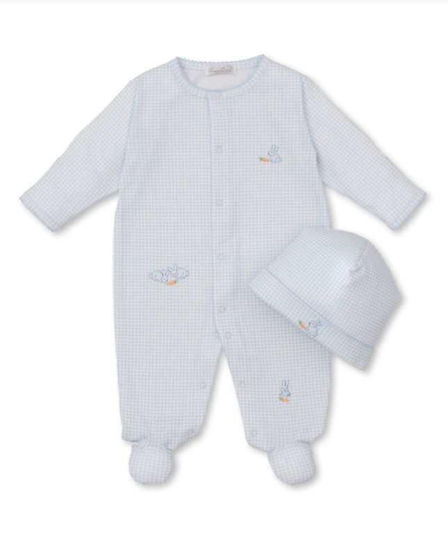 Kissy Kissy Blue Baby Bunny Patch Footie with Hat