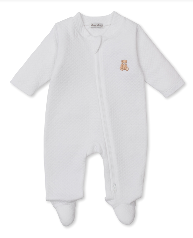 Kissy Kissy Jacquard Teddy Bear Zip Footie