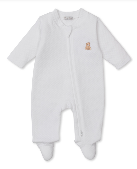 Kissy Kissy Jacquard Teddy Bear Zip Footie