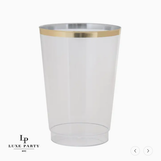 Luxe Party 9oz Round Gold Cups