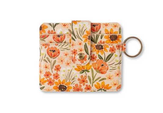Sunny Poppies Keychain Card Wallet