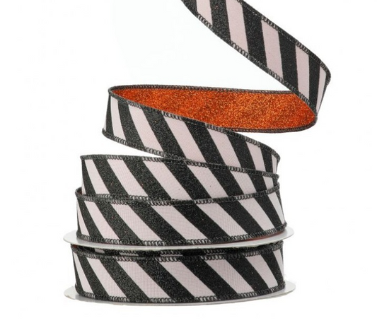 Halloween Glitter Stripe Ribbon