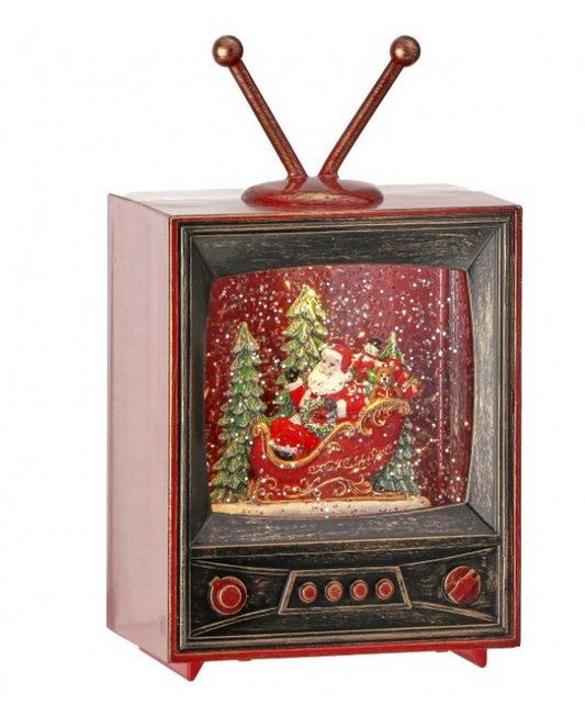 Santa Sled TV Waterglobe