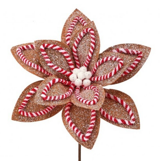 22" Sugar and Spice Poinsettia Stem