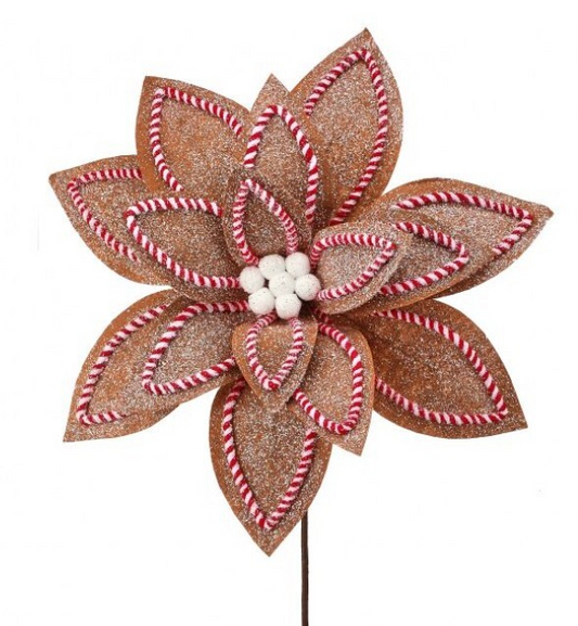 30" Sugar and Spice Poinsettia Stem