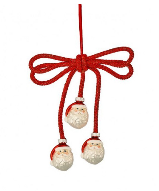 Rhinestone Santa Bow Ornament