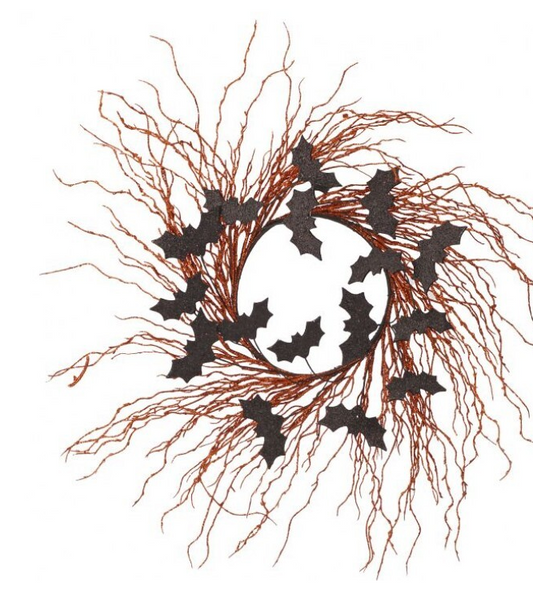 Halloween Glitter Bat Wreath