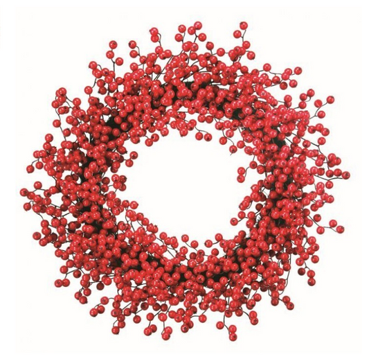 30" Waterproof Red Berry Wreath