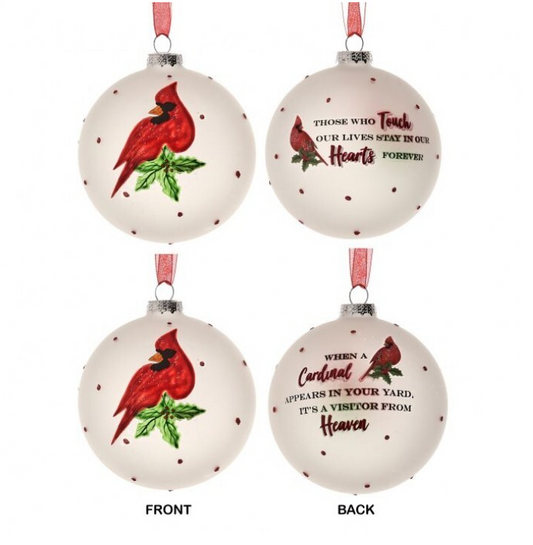 Cardinal Sentiment Ball Ornament