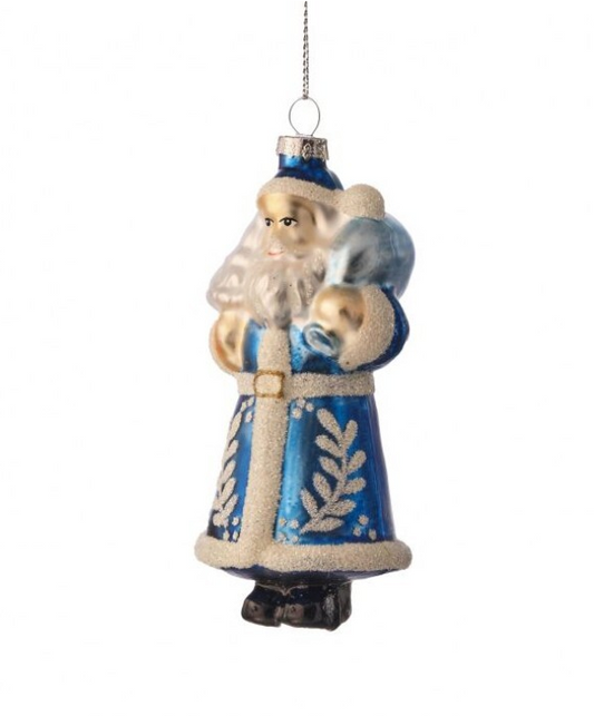 Blue & White Santa