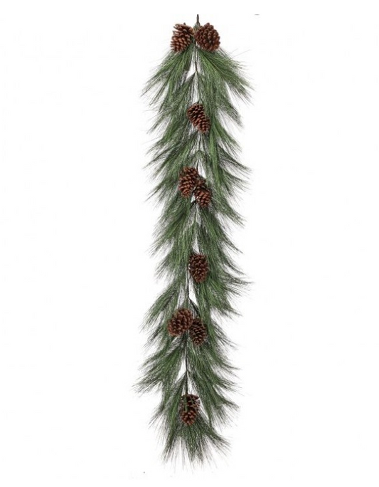 Horsetail Pine Garland with Pine Cones