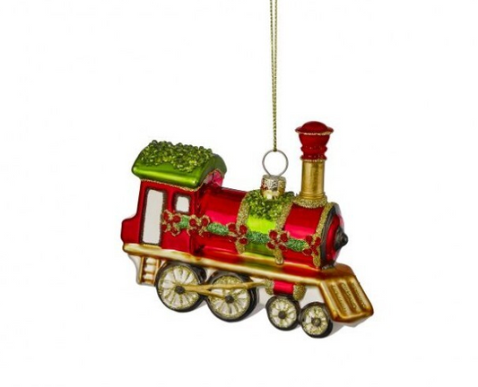 Glass Train Ornament