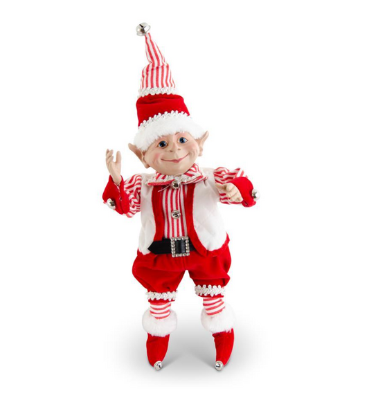 30" Red Velvet Posable Elf