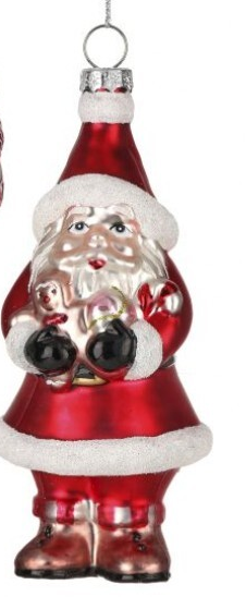 Glass Santa with Gingerbread Ornament