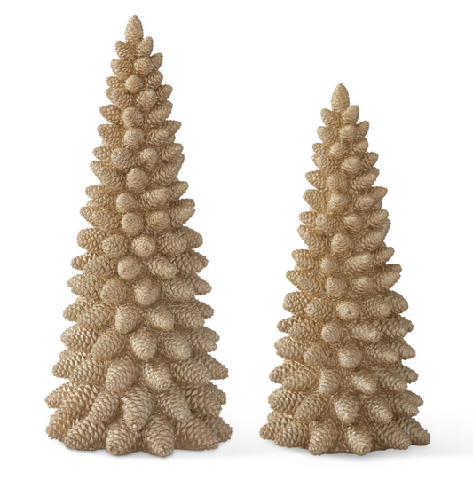 Gold Resin Pinecone Tree