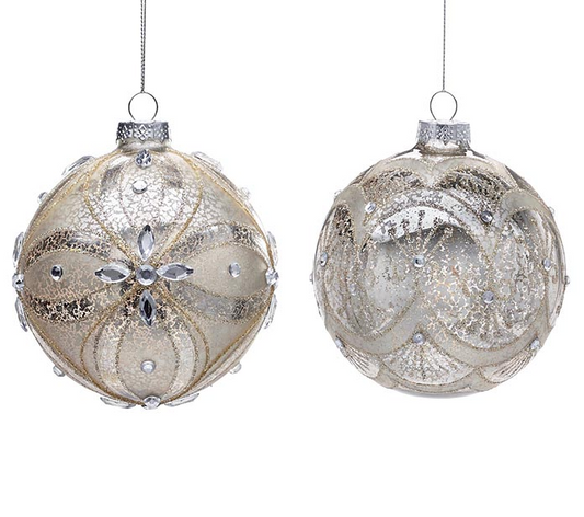 Beaded Champagne Ball Ornament