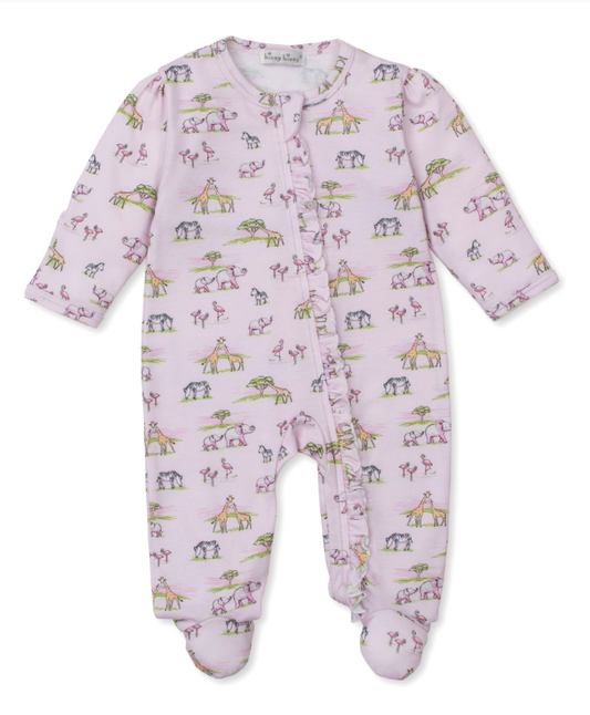 Kissy Kissy Pink Jungle Safari Zip Footie