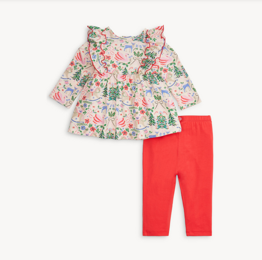 Sugar Plum Dreams Ruffle Dress and Leggings