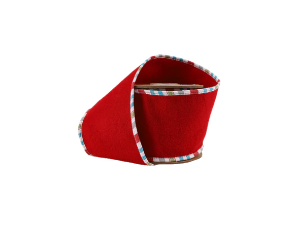 Felt Ribbon with Retro Plaid Edging