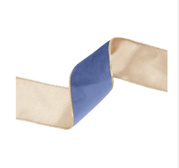 Reversible French Blue Velvet Ribbon
