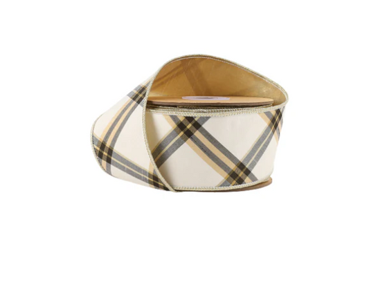 Black & Gold Plaid Ribbon