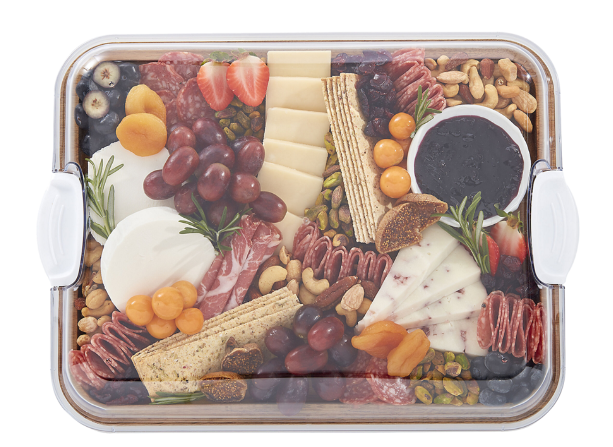 Farberware Build-A-Board Acacia Charcuterie Board with Lid