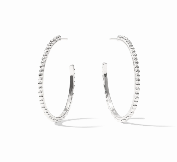Julie Vos SILVER Colette Bead Hoop Earring