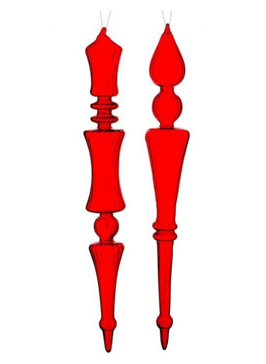 Red Glass Finial Ornament