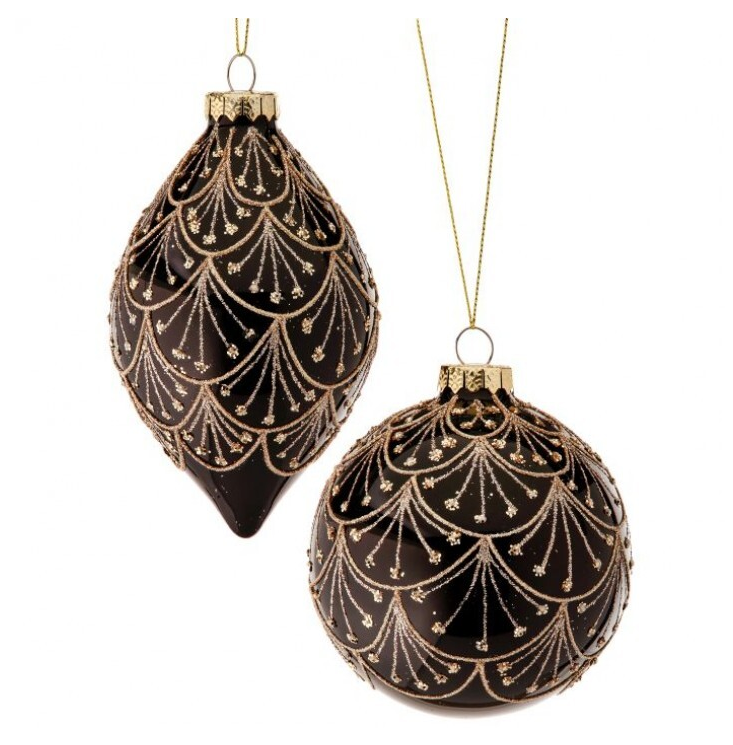 Art Deco Black and Gold Ornament