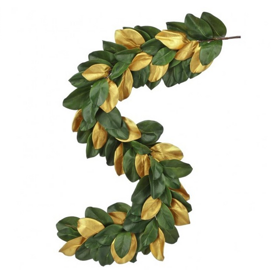 Gilded Gold Magnolia Garland