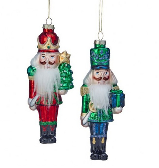 Glass Bearded Nutcracker Ornament