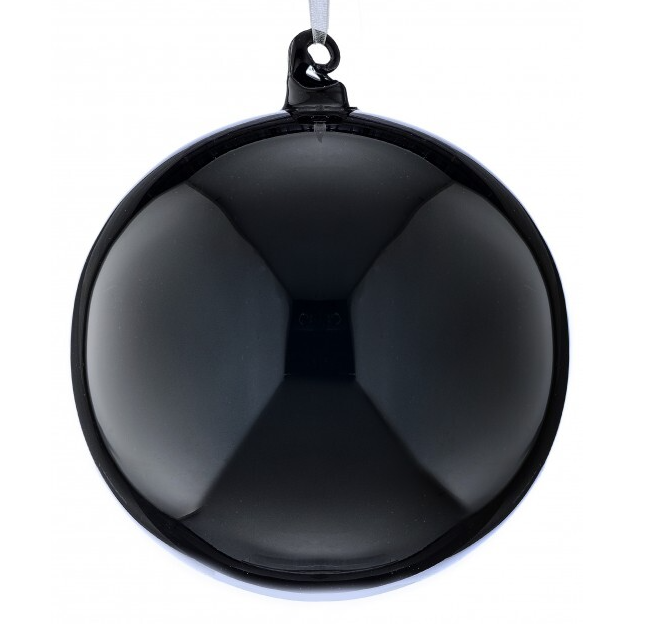 6" Shiny Black Ball Ornament