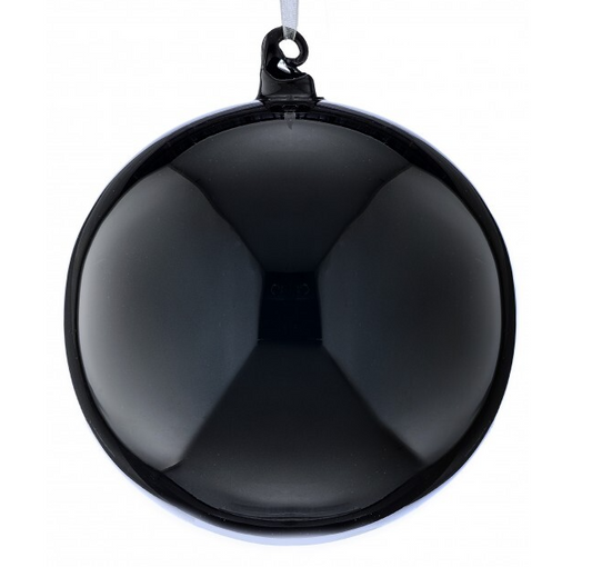 6" Shiny Black Ball Ornament