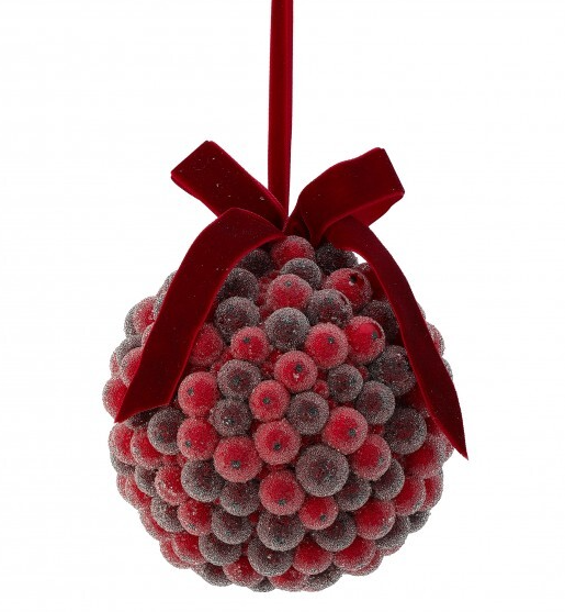 Beaded Berry Ball Ornament