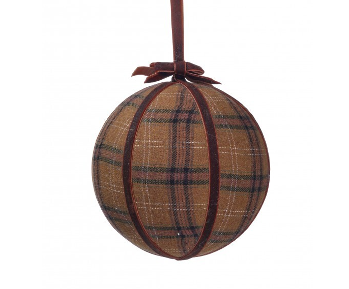 Velvet Plaid Ball Ornament