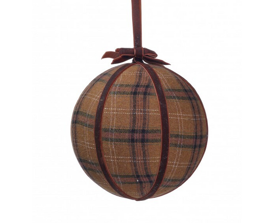 Velvet Plaid Ball Ornament