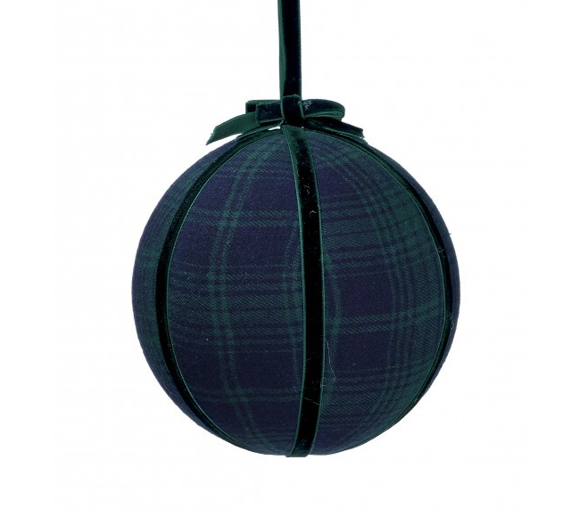 Velvet Plaid Ball Ornament