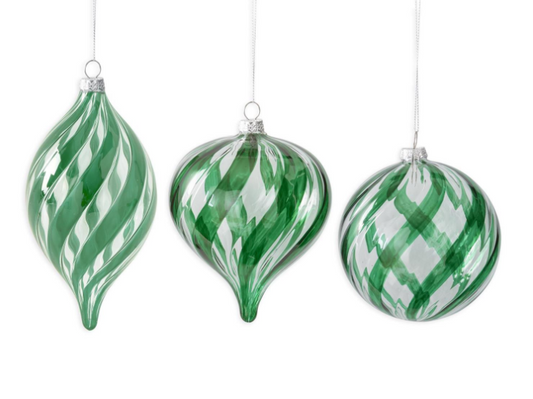 Green Swirled Glass Ornament