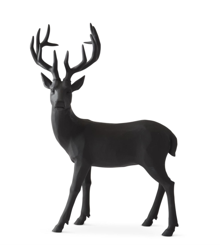 Matte Black Standing Reindeer