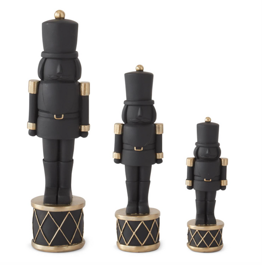 Matte Black and Gold Nutcrackers