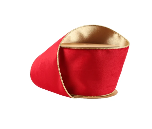 4" Classic Christmas Red Velvet Ribbon