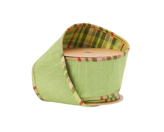 2.5" Wired Reversible Dupioni - Moss