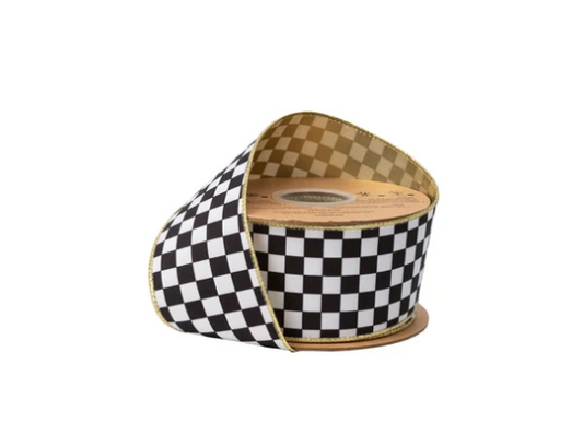Black and White Check Ribbon