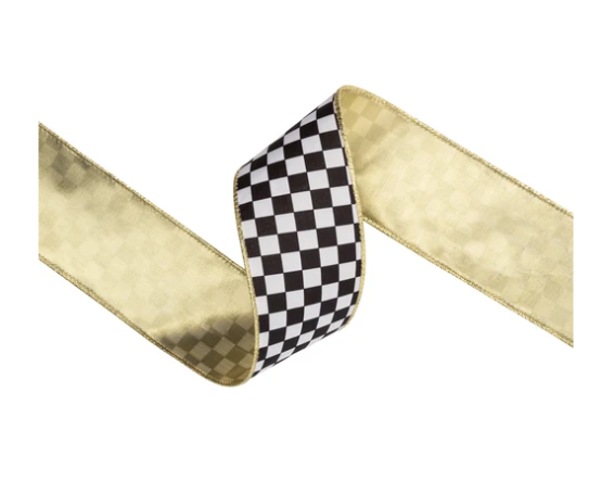 Black and White Check Ribbon