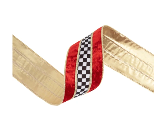 Black & White Check with Red Velvet