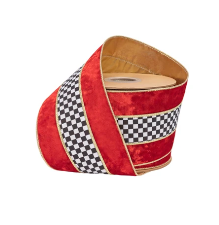 Black & White Check with Red Velvet