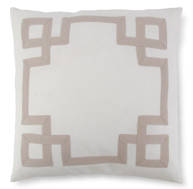 Tan and White Linen Pillows