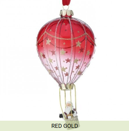 Santa in a Hot Air Balloon Ornament